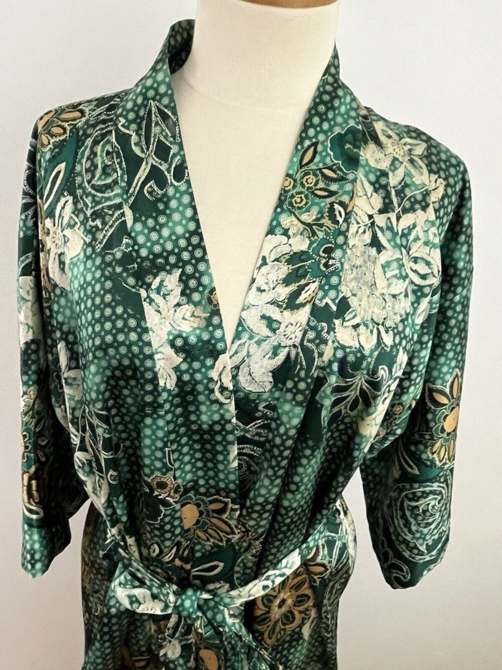 Vintage California Dynasty Lingerie Dressing Gown Peignoir Robe Women's L - Picture 2 of 14